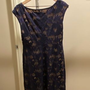 Blue Lace Evening Dress